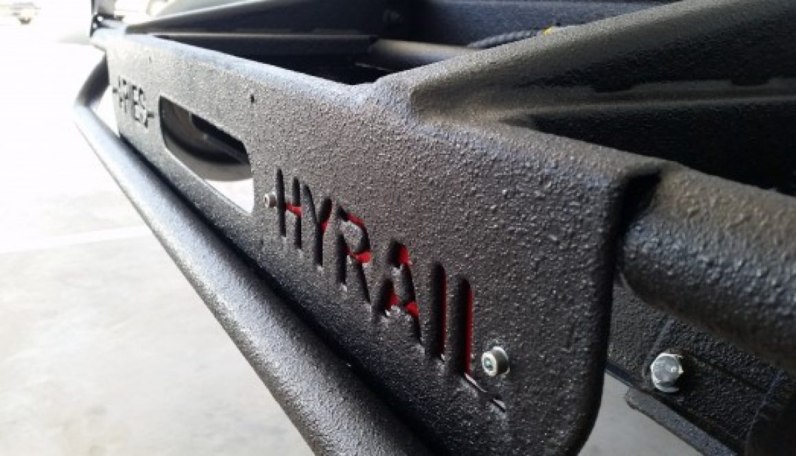 Rhino Linings Sprayed on Polyurethane Protection for Hi-Rail Truck